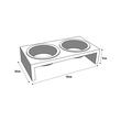 CASTRON DUBLU DIN INOX PENTRU CAINI SI PISICI CU SUPORT NEGRU FLAMINGO KOBUSHI 40x20x9CM 2x380ML