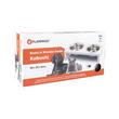 CASTRON DUBLU DIN INOX PENTRU CAINI SI PISICI CU SUPORT NEGRU FLAMINGO KOBUSHI 40x20x9CM 2x380ML
