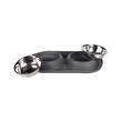 CASTRON DUBLU ANTIDERAPANT DIN INOX PENTRU CAINI FLAMINGO GRAFA DARK GREY 2x220ML