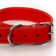 ZGARDA PIELE PENTRU CAINI  DUBLATA CU CHINGA 40MM NR.6 ROSIE