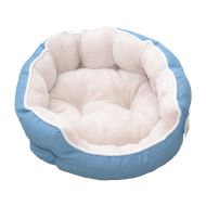 CULCUS PENTRU CAINI SI PISICI JEANS/PLUSH  BLEU-BEJ 75 X 65 X 24 CM/ 9258-2002A