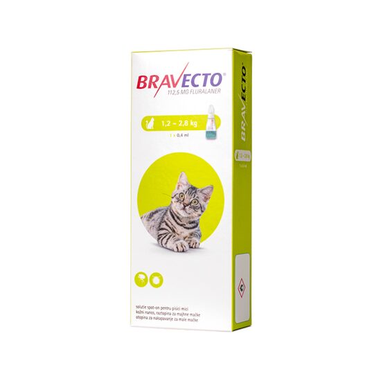 [PROMO] BRAVECTO SPOT-ON ANTIPARAZITAR EXTERN PISICA 112.5MG (1.2-2.8KG) 1 CUTIE CU -10% DISCOUNT + 1 ANTIPARAZITAR INTERN CAINI CANIHELMIN PLUS (BLISTER*10 TB) GRATIS