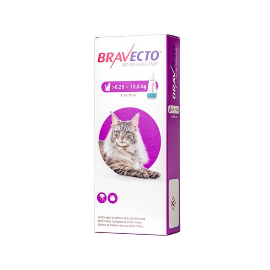 [PROMO] BRAVECTO SPOT-ON ANTIPARAZITAR EXTERN PISICA 500MG (6.25-12.5KG) 1 CUTIE CU -10% DISCOUNT + 1 ANTIPARAZITAR INTERN CAINI CANIHELMIN PLUS (BLISTER*10 TB) GRATIS