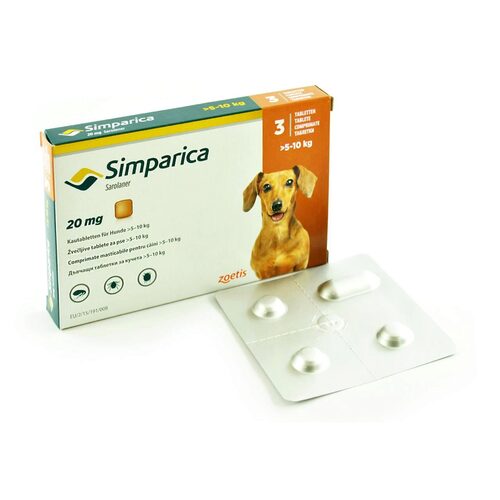 [PROMO] ANTIPARAZITAR EXTERN SIMPARICA 20 MG(5-10 KG)*3 TB 1 CUTIE CU -5% DISCOUNT