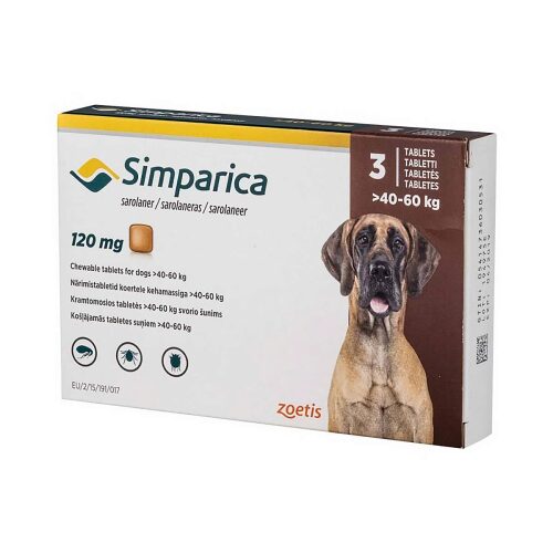 [PROMO] ANTIPARAZITAR EXTERN SIMPARICA 120 MG(40-60 KG)*3 TB 1 CUTIE CU -5% DISCOUNT