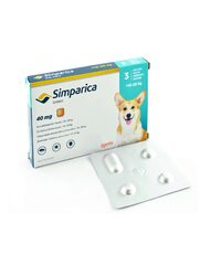 [PROMO] ANTIPARAZITAR EXTERN SIMPARICA 40 MG(10-20 KG)*3 TB 2 CUTII CU -10% DISCOUNT
