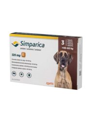[PROMO] ANTIPARAZITAR EXTERN SIMPARICA 120 MG(40-60 KG)*3 TB 2 CUTII CU -10% DISCOUNT