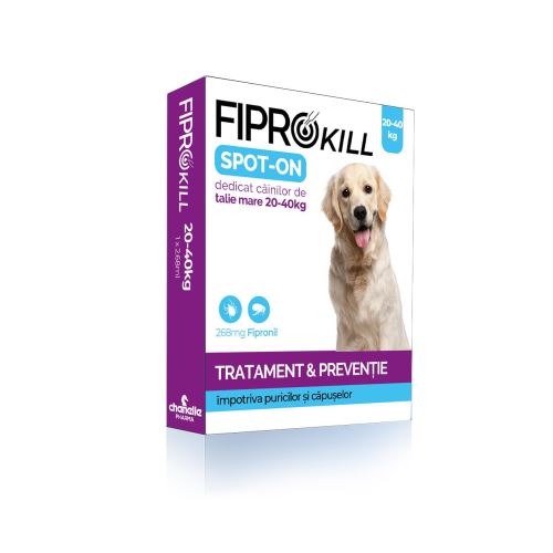 ANTIPARAZITAR EXTERN PENTRU CAINE 20-40 KG FIPROKILL DOG "L" 268MG SPOT-ON 3PIP/CUT