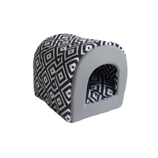 CULCUS TEXTIL PENTRU CAINI SI PISICI TUNEL BLACK-WHITE 42x38x38/60005912