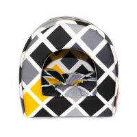 CULCUS TEXTIL PENTRU CAINI SI PISICI TUNEL BLACK-WHITE-YELLOW 42x38x38/60005912.BWY
