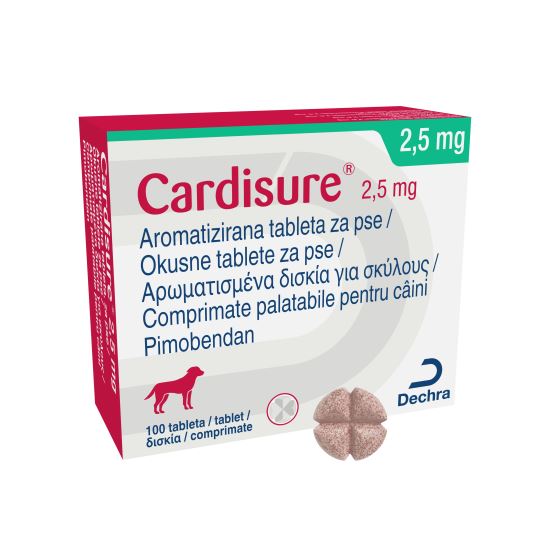 [PROMO] TRATAMENT INSUFICIENTA CARDIACA CAINI CARDISURE 2.5 MG*100 TB PALATABILE 3 CUTII + 1 FRONTLINE COMBO XL CUTIE*3PIP GRATIS