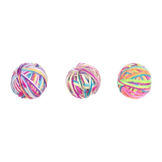 JUCARIE PENTRU PISICI MINGE MULTICOLORA CU CLOPOTEL 4,4CM (30BUC./DISPLAY)
