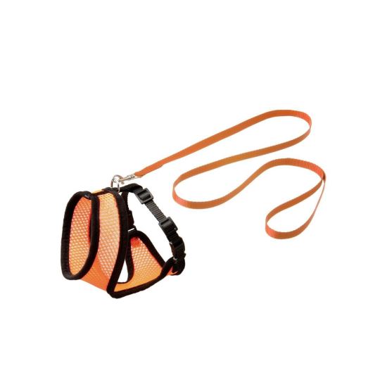 SET HAM+LESA PENTRU PISICA FLAMINGO ORANGE/BLACK 110CMx10MM