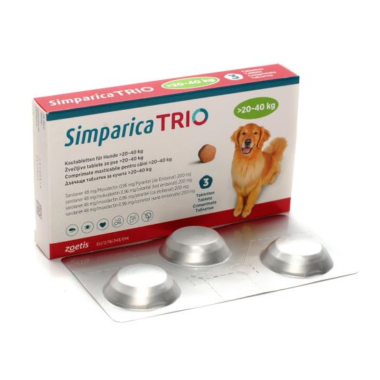 [PROMO] ANTIPARAZITAR INTERN SI EXTERN SIMPARICA TRIO 48 MG (20,1-40 KG)*3 TB 1 CUTIE CU -5% DISCOUNT