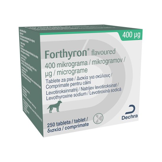 [PROMO] FORTHYRON TRATAMENT HIPOTIROIDISM CANIN 400 MCG*250 TB PALATABILE 2 CUTII CU -25% DISCOUNT