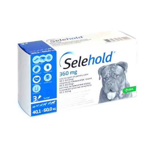 ANTIPARAZITAR PENTRU CAINI SELEHOLD 360 MG(40,1-60 KG) 3*3 ML