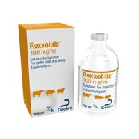 [PROMO] TRATAMENT BOLI RESPIRATORII SI PODODERMATITA REXXOLIDE 100ML 100MG/ML - TULATROMICINA - SOL. INJ. 10+3 GRATIS