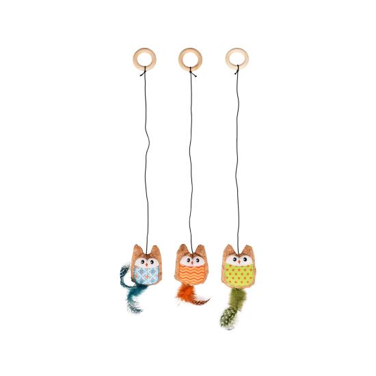 JUCARIE PENTRU PISICI FLAMINGO BUFNITA CU FULGI CULORI MULTIPLE 17x3 CM