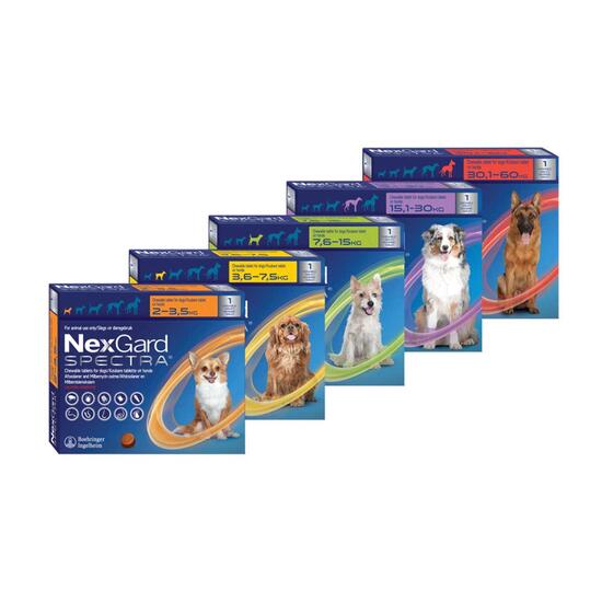 [PROMO] ANTIPARAZITAR INTERN SI EXTERN PENTRU CAINI NEXGARD SPECTRA XS 2-3,5 KG (3 COMPRIMATE/CUT) 4 CUTII CU -35% DISCOUNT +1 ANTIPARAZITAR EXTERN PENTRU CAINE 10-20 KG FIPROKILL DOG "M" 134MG SPOT-ON 3PIP/CUT