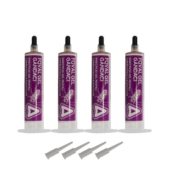 [PROMO] GEL INSECTICID PENTRU COMBATEREA GANDACILOR FOVAL PACHET 4x35g 3 PACHETE + 1 INSECTICID GRANULE IMPOTRIVA MUSTELOR AMP (ACETAMIPRID) (18/BAX) 500 g GRATIS