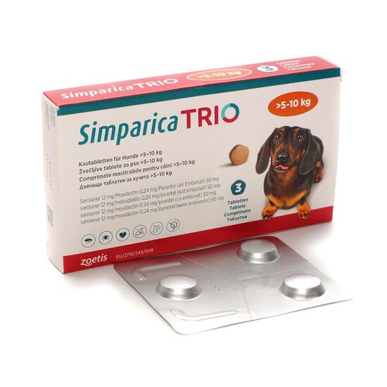 [PROMO] ANTIPARAZITAR INTERN SI EXTERN SIMPARICA TRIO 12 MG (5,1-10 KG)*3 TB 1 CUTIE CU -5% DISCOUNT