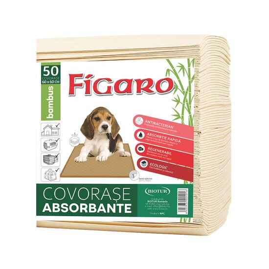 [PROMO] COVOR ABSORBANT PENTRU CAINI FIGARO BAMBUS 60x60CM (50BUC/BAX) 4 BAXURI CU -10% DISCOUNT