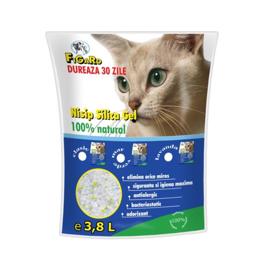 ASTERNUT PENTRU LITIERA PISICI NISIP SILICA-GEL FIGARO 3.8L-PH INDICATOR