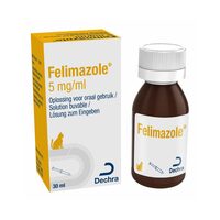 [PROMO] FELIMAZOLE TRATAMENT HIPERTIROIDIE PISICI 5 MG/ML (TIAMAZOL) 30ML 1 FLACON CU -10% DISCOUNT