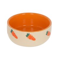 KERBL BOL CERAMIC ROZATOARE MODEL MORCOVI 100ML FI=8.5CM