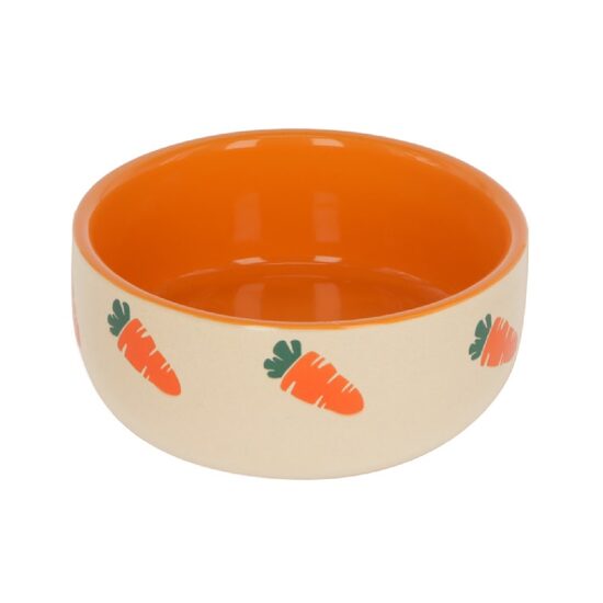 KERBL BOL CERAMIC ROZATOARE MODEL MORCOVI 100ML FI=8.5CM