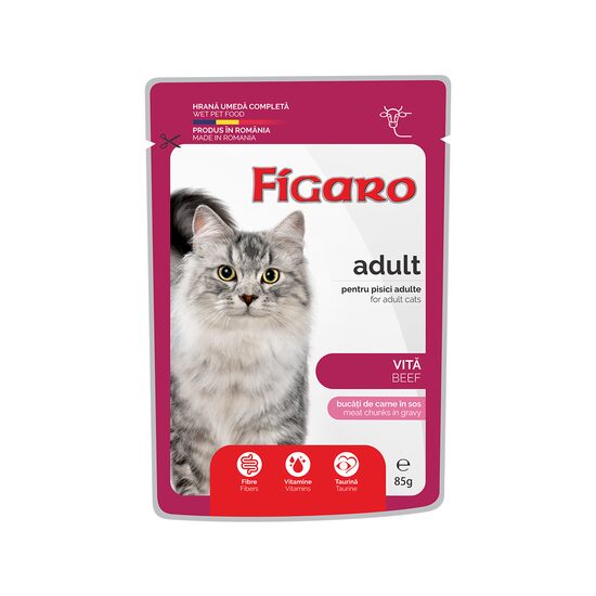 FIGARO HRANA UMEDA COMPLETA CU VITA PENTRU PISICI ADULTE PLIC 85G