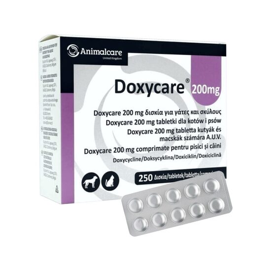 [PROMO] DOXYCARE 200MG TRATAMENT BOLI RESPIRATORII CAINI SI PISICI (BLISTERx10TB) 5 BLISTERE + 1 MITEX 20ML GRATIS