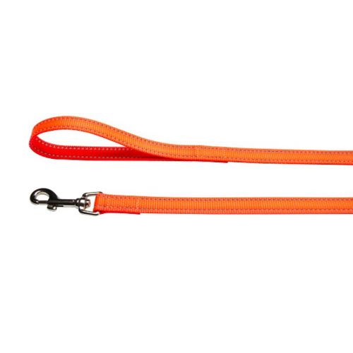 LESA PENTRU CAINI NYLON ORANGE REFLECTORIZANT 15MM*130CM