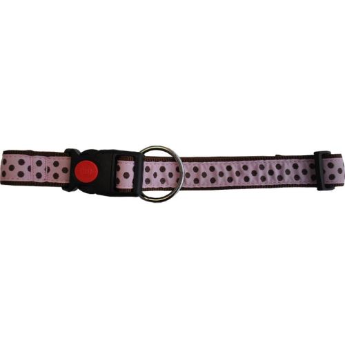 ZGARDA NYLON PENTRU CAINI  BULINE ROZ CLICK 10MM*15-25CM