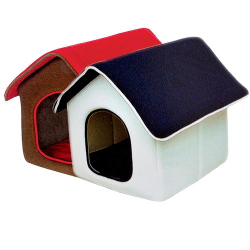 CULCUS CASUTA TEXTIL PENTRU CAINI SI PISICI ORLANDO GRENA-ROSU 43X38X42CM/8849-2A/A