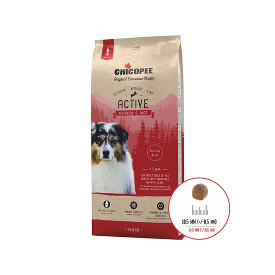 HRANA USCATA PENTRU CAINI SUPER PREMIUM CHICOPEE CNL ACTIVE CHICKEN&RICE 15KG