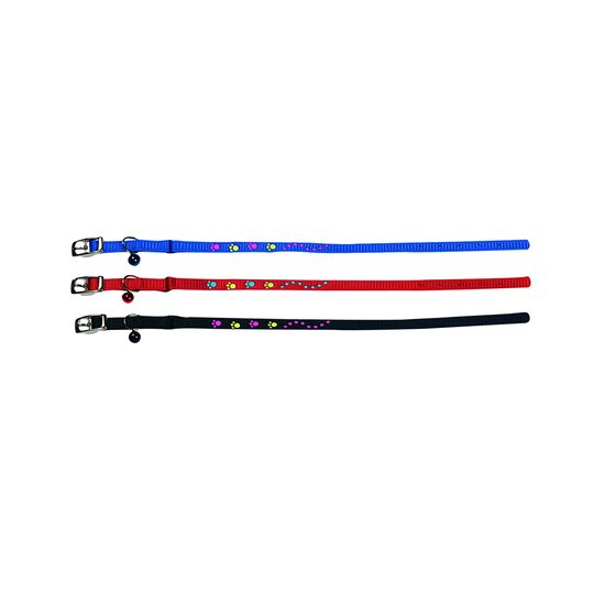 ZGARDA PENTRU PISICI FLAMINGO PAW PRINT CU CLOPOTEL 30CMx10MM