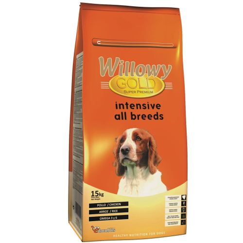 HRANA USCATA SUPER PREMIUM PENTRU CAINI WILLOWY GOLD DOG INTENSIVE ALL BREEDS 15KG