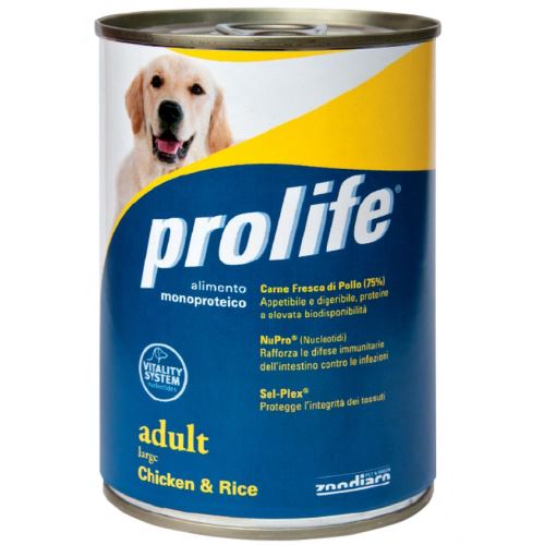 HRANA UMEDA PENTRU CAINI PREMIUM PROLIFE DOG ADULT LARGE CHICKEN & RICE 400GR