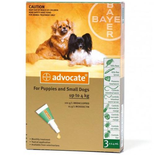 ADVOCATE DOG 0-4 KG*3 PIP 