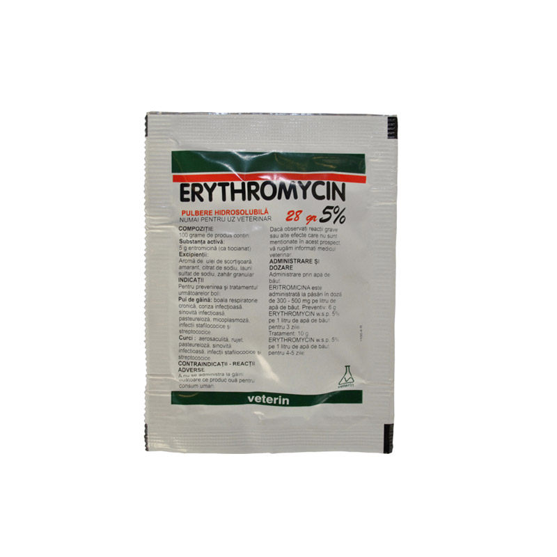 ERYTHROMYCIN 28 GR 5% PULBERE HIDROSOLUBILA