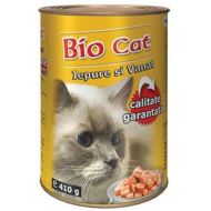 HRANA UMEDA PENTRU PISICI BIOCAT IEPURE/VANAT 410GR (24BUC/BAX)